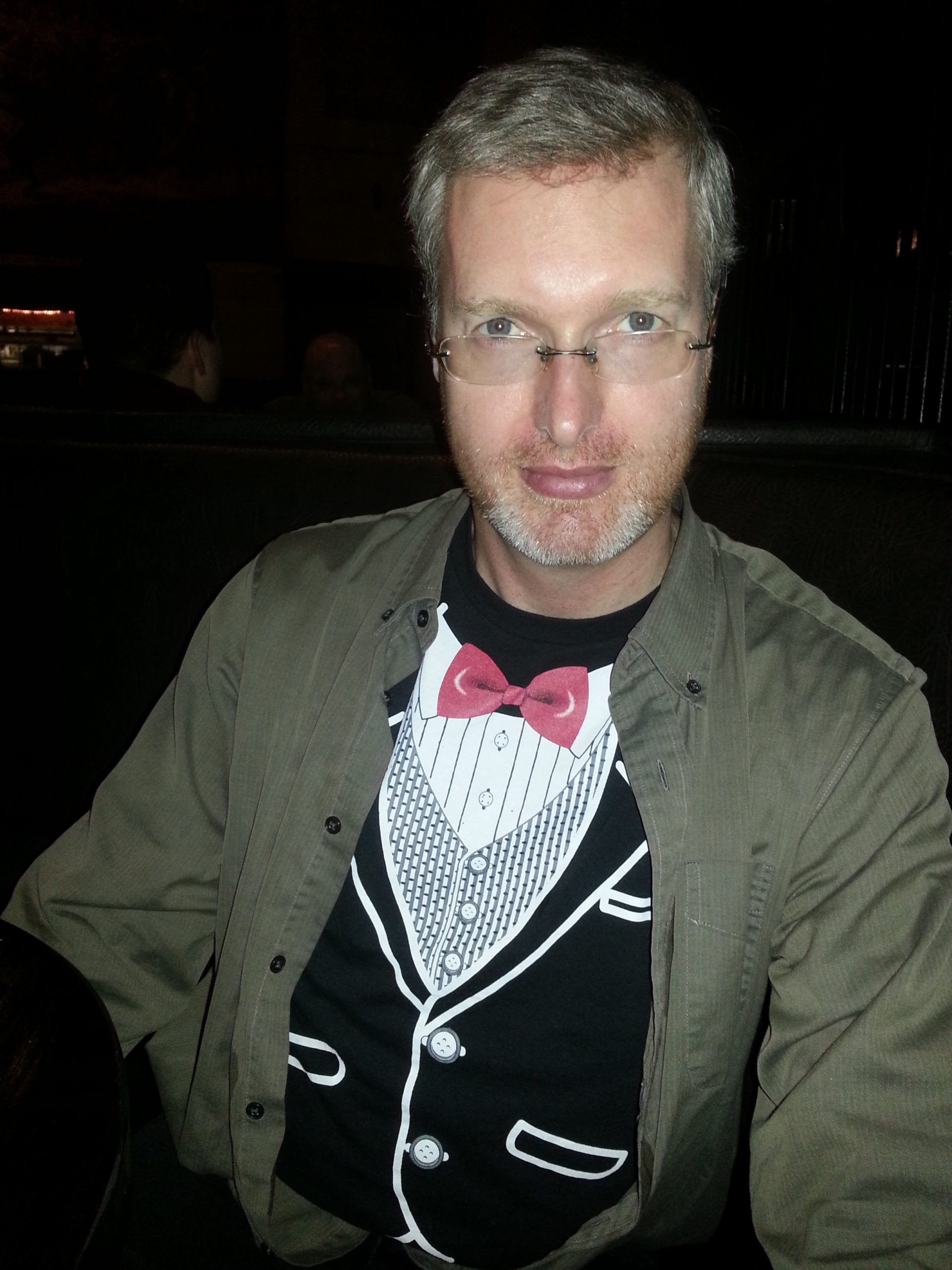 Brian snuck the tuxedo tee-shirt to dinner and revealed it when I least expected it. As if you didn't already love him!