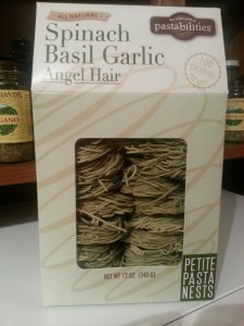 Basil Garlic Angel hair pasta nests