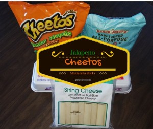 Cheddar Jalapeno Cheetos add just a hint of kick and added flavor to homemade mozzarella sticks