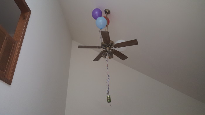 Just hope and pray the balloons don't end up in the updraft of your ceiling fan.
