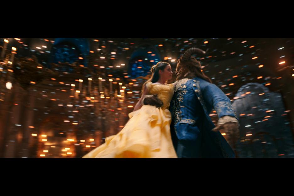 Belle and Beast dancing during the titular song