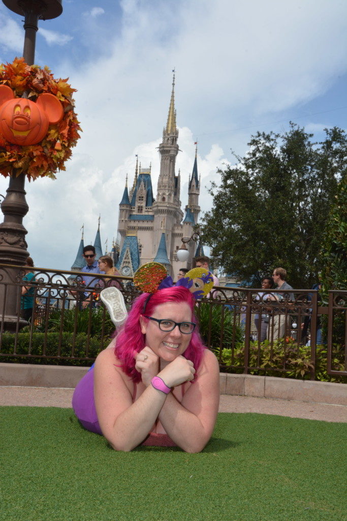 Magic Kingdom Disney Photopass hub grass Cinderella Castle