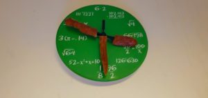 Sausages as hands on a math clock